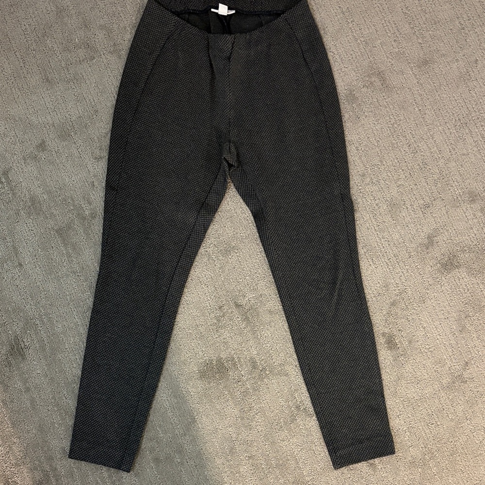 J. Jill black and grey houndstooth pattern Ponte Leggings w/ Elastic Waistband*
